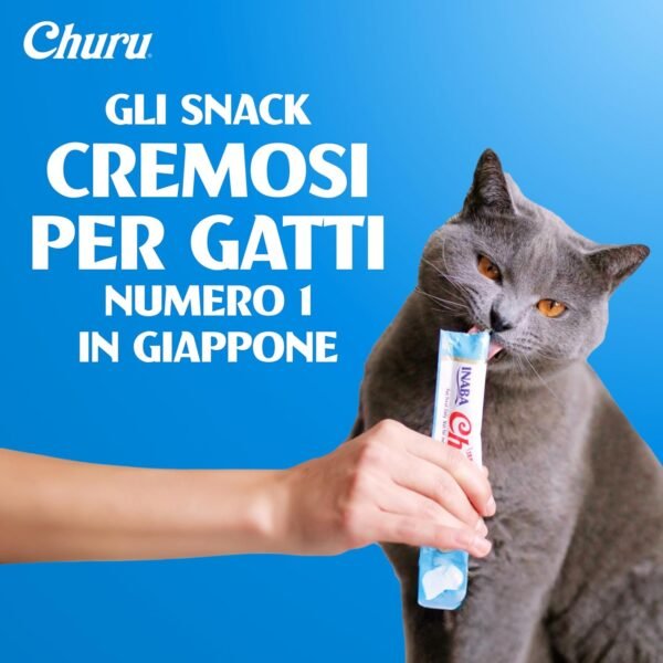 INABA Churu Snack Cremoso per Gatti in 4 Varietà di Pollo – 20 Bastoncini x 14 g – Cibo per Gatti da Leccare, Sano e Delizioso – Snack per Gatti Senza Conservanti né Coloranti Artificiali, Senza Cereali
