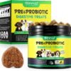 Probiotici per cani 120p, integratori probiotici per cani per la salute dell'intestino e supporto per le allergie stagionali - Allevia i problemi intestinali per tutti i cani