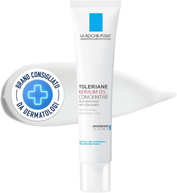 La Roche Posay Toleriane, Crema Lenitiva Kerium DS, Per Pelli Seborroiche, Azione Ricostituente e Antidesquamazione, Pelle Profondamente Inumidita e Protetta, Senza Parabeni e Profumo, 40 ml
