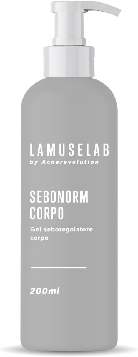 41O26WnezPL._AC_SL1500_.jpg LAMUSELAB Sebonorm Body Gel Corpo Seboregolatore, Sebonormalizzante Protegge e Idrata la Pelle, Regola e Riequilibra la Secrezione di Sebo, 200 ml