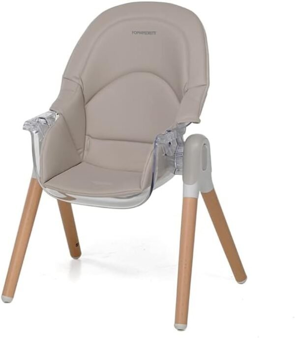 Foppapedretti Seggiolone e Seggiolone Bonito, Bambini da 6 Mesi a 3 Anni (fino a 15 kg), Imbottitura Sfoderabile e Lavabile, Seduta ergonomica reclinabile, Doppio vassoio regolabile, Sabbia