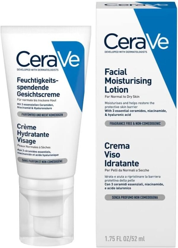 CeraVe Crema Notte Idratante per Pelle da Normale a Secca, Pelle Idratata durante la Notte, Barriera Protettiva Ripristinata, con Ceramidi Essenziali, Acido Ialuronico e Niacinamide, 50ml