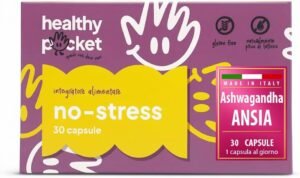 Supplemento Fatica | Ashwagandha – Sollievo naturale dallo stress | Rilassa la mente – Niente stress | Ansia e Stress – 30 Capsule Made in Italy – Senza Glutine POCKET SANO