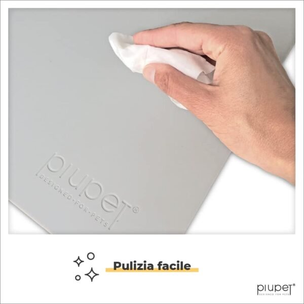 PiuPet® Tappetino Ciotola per Cani e Gatti I 60 x 40 cm I Tappetini Idrorepellenti I Tappetino Antiscivolo in Silicone Facile da Pulire | Tappetino per ciotola per cani | Accessori per gatti