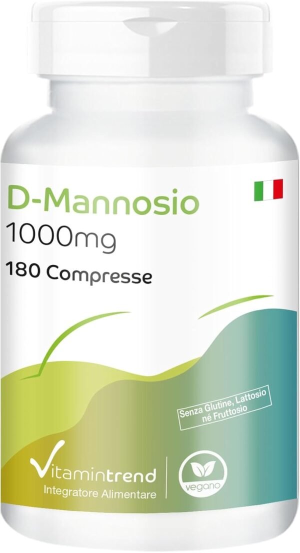 D-Mannosio 1000 mg – Vegano – 180 Compresse – Alto dosaggio – Prodotto in Germania Vitamintrend®