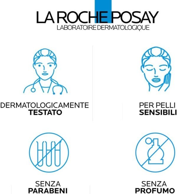La Roche-Posay Gel Detergente Schiumoso a Doppia Azione, Adatto per Pelli Sensibili, Elimina Impurità e Sebo, Pelle Morbida e Idratata, Formula con Tensioattivi Delicati e Glicerina, Toleriane, 400