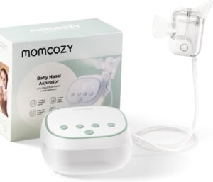 Momcozy BreezyClear Pro - Aspiratore nasale per bambini, grado ospedaliero, 75 kPa, con 9 livelli di aspirazione regolabili, pulitore elettrico per naso per bambini, lenitivo e leggero