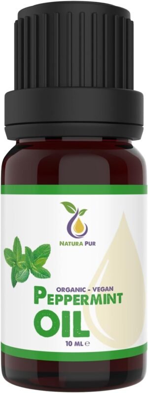 Olio di menta piperita biologico 10 ml Olio essenziale di menta piperita naturale al 100% - Olio di menta piperita (Mentha Piperita) - Olio diffusore di aromi