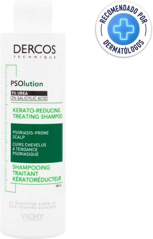 Vichy Dercos Psolution Shampoo Anti-Squamazione per Cuoio Capelluto Tendente alla Psoriasi che rassoda Prurito e Formicolio con Acido Salicilico 200ml