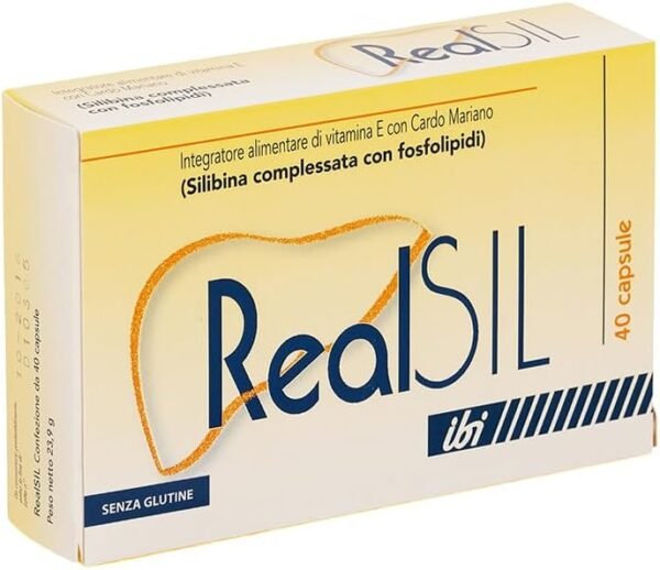 RealSIL Integratore Antiossidante con Vitamina E e Cardo Mariano 40 Capsule