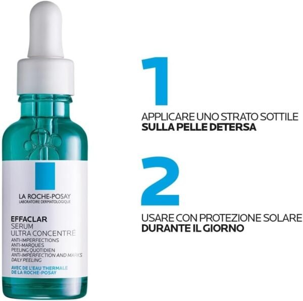 La Roche Posay Effaclar Siero Peeling Ultra Concentrato per Pelli a Tendenza Acneica, Azione Anti-Imperfezioni, Pelle Levigata, Acido Glicolico, Acido Salicilico e LHA, 30 ml