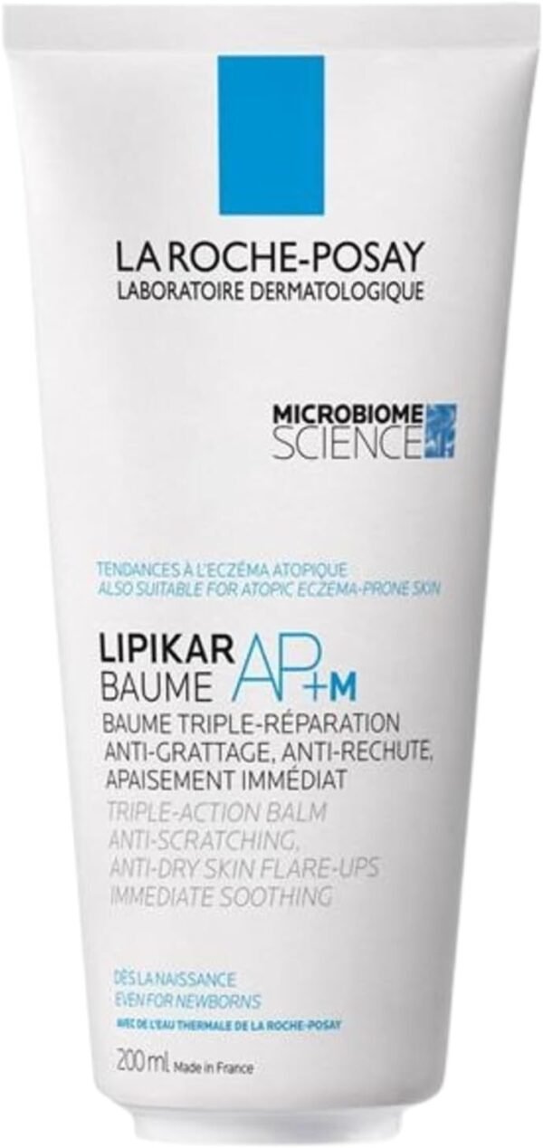 Trattamento corpo La Roche-Posay, Adatto per pelli atopiche, Riparatore, Risultato ultra-idratante, Formula con Aqua Posae Filiformis, Burro di Karitè, Niacinamide, Lipikar Baume AP+M, 200 ml