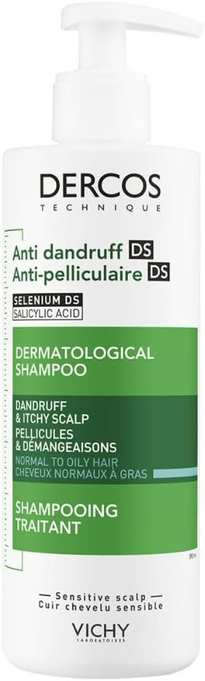 Vichy Dercos Shampoo Antiforfora per Capelli Normali e Grassi, Azione Riequilibrante, Effetto Anti-Ricomparsa, Arricchito con Disolfuro di Selenio e Acido Salicilico, 390 ml
