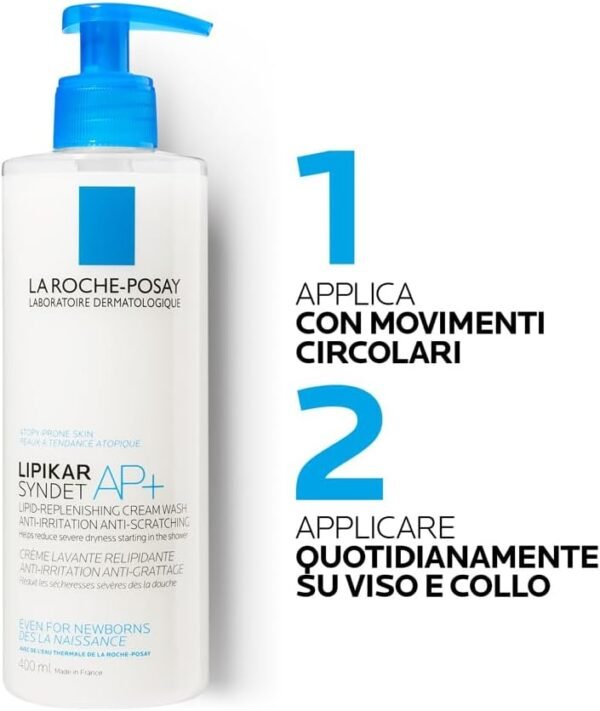 La Roche-Posay Gel Detergente Schiumoso a Doppia Azione, Adatto per Pelli Sensibili, Elimina Impurità e Sebo, Pelle Morbida e Idratata, Formula con Tensioattivi Delicati e Glicerina, Toleriane, 400