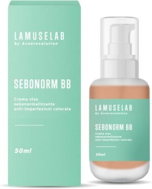 LaMuseLab Lamuselab Sebonorm BB Crema Viso Seboregolatrice Anti Imperfezioni Colorata, Protettiva e Idratante, Colorata 50 ml