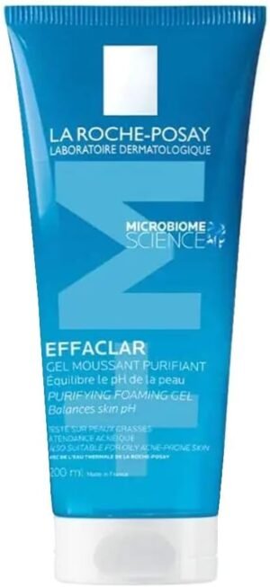 La Roche Posay Effaclar Gel Detergente per Pelli a Tendenza Acneica, Azione Purificante, Rimuove Sebo e Impurità, Arricchito con Acqua Termale e Zinco, 200 ml