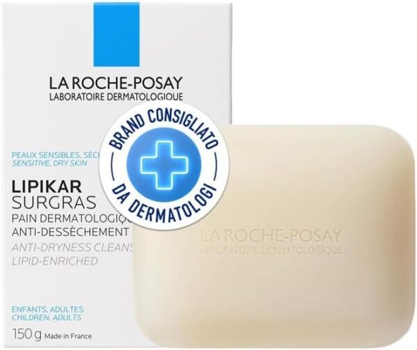 51p6JwVCxvL._AC_SL1016_.jpg La Roche-Posay Lipikar, Pane Detergente Schiumogeno, Per Pelli Secche, Effetto Lenitivo e Idratante, Pelle Detersa e Morbida Senza Secchezza, Con Niacinamide e Burro di Karité, Surgras, 150 g