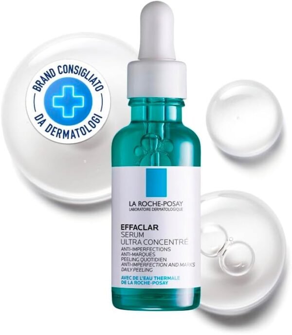 La Roche Posay Effaclar Siero Peeling Ultra Concentrato per Pelli a Tendenza Acneica, Azione Anti-Imperfezioni, Pelle Levigata, Acido Glicolico, Acido Salicilico e LHA, 30 ml