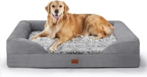 Gimars Cuccia Ortopedica per Cani Extra Large da 3,75" con Schiuma per Uova 28D, Fodera Lavabile Rimovibile, Copertura Impermeabile per Cuccioli Anziani Malati