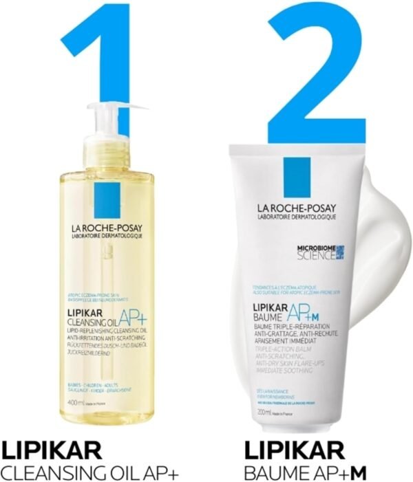Trattamento corpo La Roche-Posay, Adatto per pelli atopiche, Riparatore, Risultato ultra-idratante, Formula con Aqua Posae Filiformis, Burro di Karitè, Niacinamide, Lipikar Baume AP+M, 200 ml