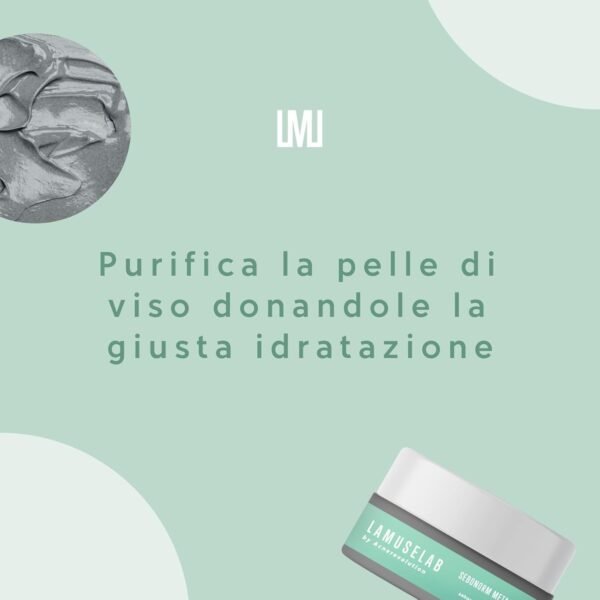 LaMuseLab LAMUSELAB Metal Mask Peel Off Maschera Seboregolatrice Purificante per Pelli Miste o Grasse Elimina Brufoli e Punti Neri, Riequilibra il PH del Viso 100ml