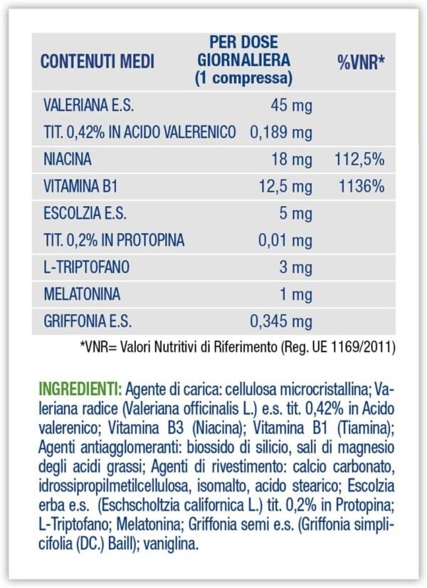 Melatonin Act + Forte 5 Complex, Integratore Alimentare Potenziato + 5 Complex Melatonina e Valeriana 45mg, 1 Confezione da 60 Compresse