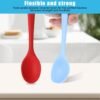 4 cucchiai in silicone, cucchiai in silicone colorati, cucchiai da cucina antiaderenti, piccoli cucchiai da cucina, cucchiai da portata, cucchiai da forno, strumenti per mescolare e mescolare (blu,