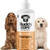 Buddycare Shampoo contro pulci e zecche per cani, elimina gli acari, detergente per melaleuca e shampoo contro pulci all'eucalipto (500 ml)