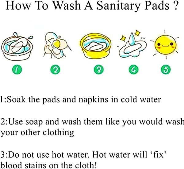 Assorbenti igienici riutilizzabili (7 in 1, 10 pollici 4 strati) Bambù a flusso pesante con borsa bagnata, set di asciugamani igienici grandi con ali, lavabili durante la notte