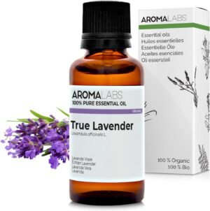 Lavanda Vera Biologica (Lavandula Officinalis) – 30 ml – Olio Essenziale Chemiotipizzato e Certificato AB – Relax & Relax – Aroma Labs – Prodotto in Francia