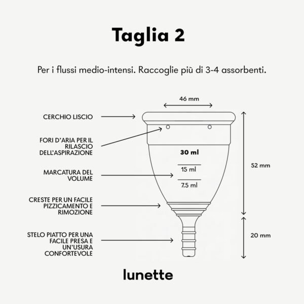61J2aDtjLIL._AC_SL1460_.jpg Coppetta mestruale Lunette – Rosa – Modello 2 Flusso regolare e intenso