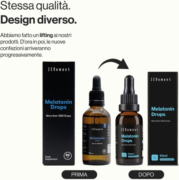 Melatonina Pura Junior Melatonina Gocce Integratore Alimentare | Favorisce il sonno e combatte il jet lag | Gusto Vaniglia | Bambini e adulti | 50ml| Zenement