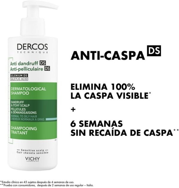 Vichy Dercos Shampoo Antiforfora per Capelli Normali e Grassi, Azione Riequilibrante, Effetto Anti-Ricomparsa, Arricchito con Disolfuro di Selenio e Acido Salicilico, 390 ml