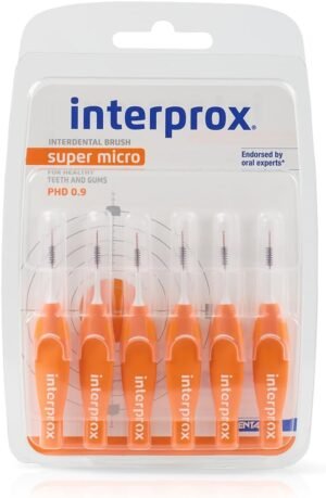 61RPzOibXL._AC_SL1500_.jpg Interprox Super Micro 6 Spazzolini Conici Arancioni, Antiplacca e Anticarie per Spazi Interdentali più Piccoli (PHD 0,9), Adatti per Denti Anteriori