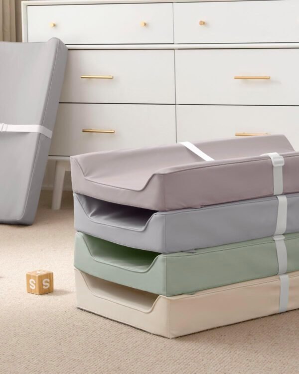 Blissful Diary Fasciatoio in pelle vegana, con copertura in poliuretano impermeabile e lavabile, dimensioni standard, accogliente, per cassettiere/tavoli, verde chiaro