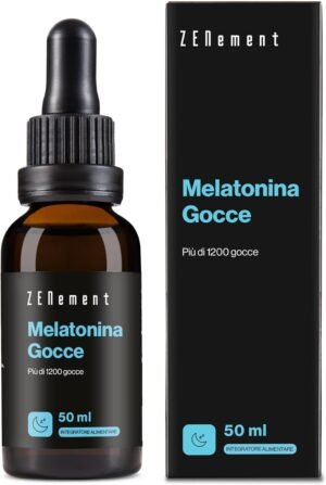 Melatonina Pura Junior Melatonina Gocce Integratore Alimentare | Favorisce il sonno e combatte il jet lag | Gusto Vaniglia | Bambini e adulti | 50ml| Zenement