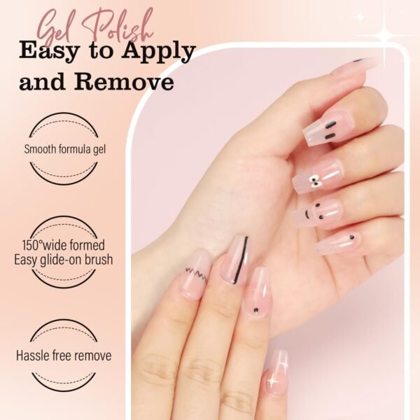 FZANEST Set smalto per unghie gel, kit smalto per unghie gel UV LED a 6 colori per manicure pedicure salone di bellezza fai da te casa