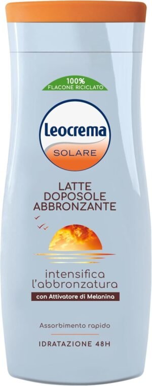 Leocrema - Abbronzatura Doposole con Attivatore di Melanina, Intensifica l'Abbronzatura, Assorbimento Rapido, 200 ml