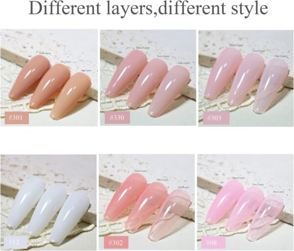 FZANEST Set smalto per unghie gel, kit smalto per unghie gel UV LED a 6 colori per manicure pedicure salone di bellezza fai da te casa