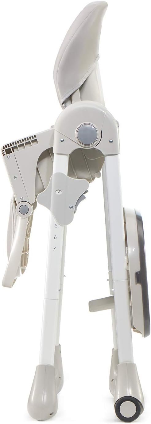 Kinderkraft YUMMY Seggiolone Seggiolone ergonomico confortevole reclinabile pieghevole con poggiapiedi regolabile in altezza Doppio vassoio staccabile per bambini da 6 mesi a 3 anni Grigio