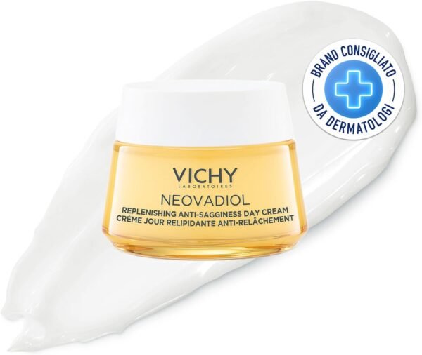 Vichy Neovadiol Post-Menopause, Crema Viso Giorno Relipidante, Adatta alla Post-menopausa, Anti-rilassamento, Effetto Rassodante, Formula con Proxylane, Niacinamide e Acido Ialuronico, 50 ml