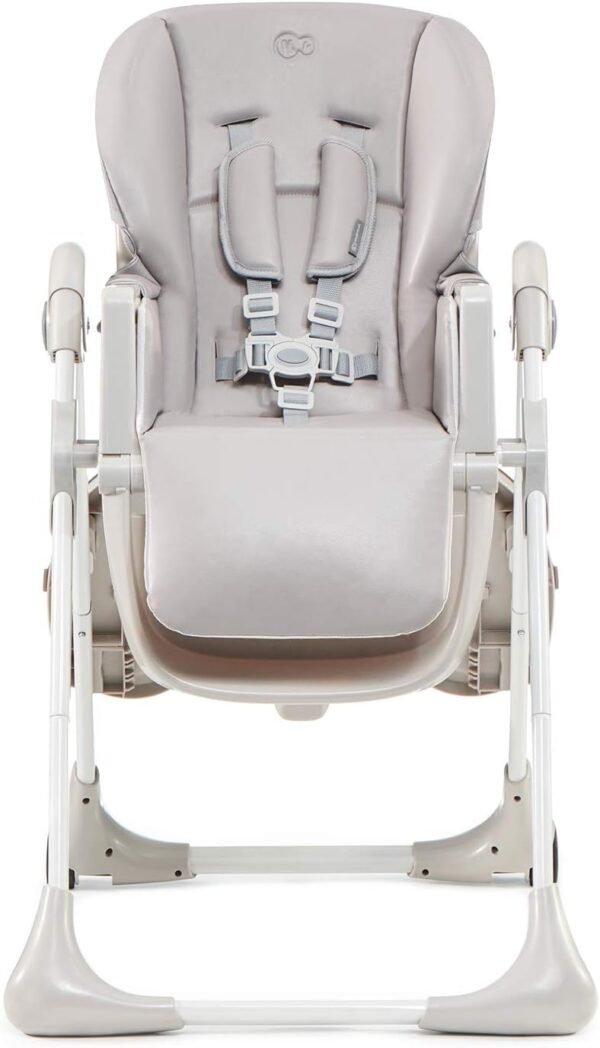 Kinderkraft YUMMY Seggiolone Seggiolone ergonomico confortevole reclinabile pieghevole con poggiapiedi regolabile in altezza Doppio vassoio staccabile per bambini da 6 mesi a 3 anni Grigio