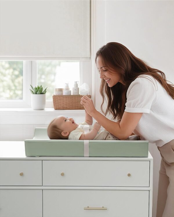 Blissful Diary Fasciatoio in pelle vegana, con copertura in poliuretano impermeabile e lavabile, dimensioni standard, accogliente, per cassettiere/tavoli, verde chiaro