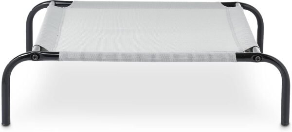Amazon Basics Cuccia rialzata per cani rinfrescante e traspirante con struttura in metallo per cani di taglia grande, 130 cm L x 80 cm L x 19 cm A, Grigio