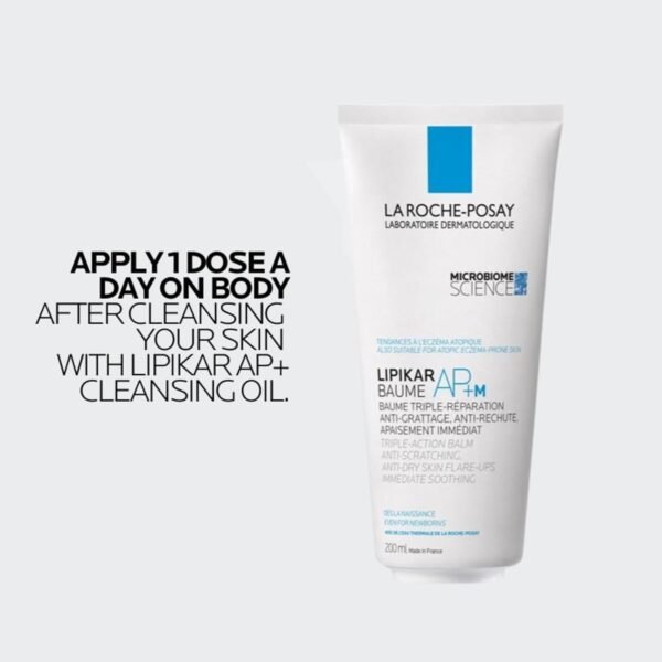 Trattamento corpo La Roche-Posay, Adatto per pelli atopiche, Riparatore, Risultato ultra-idratante, Formula con Aqua Posae Filiformis, Burro di Karitè, Niacinamide, Lipikar Baume AP+M, 200 ml