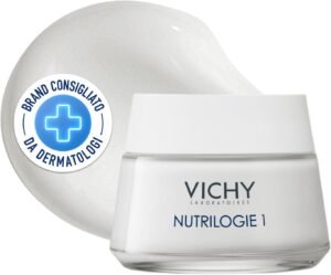Vichy Nutrilogie Crema Giorno Nutriente per Pelli Secche, Elastica, Pelle Morbida per 24 Ore con Lipidi Sfinge, Acqua Termale Vichy, Oli Vegetali e Glicerina, 50 ml