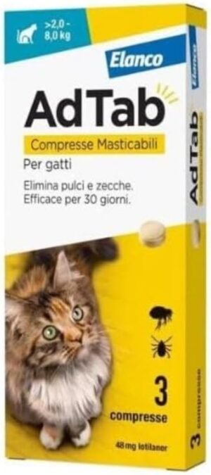 Compresse masticabili AdTab per gatti 2-8 kg - 3 compresse