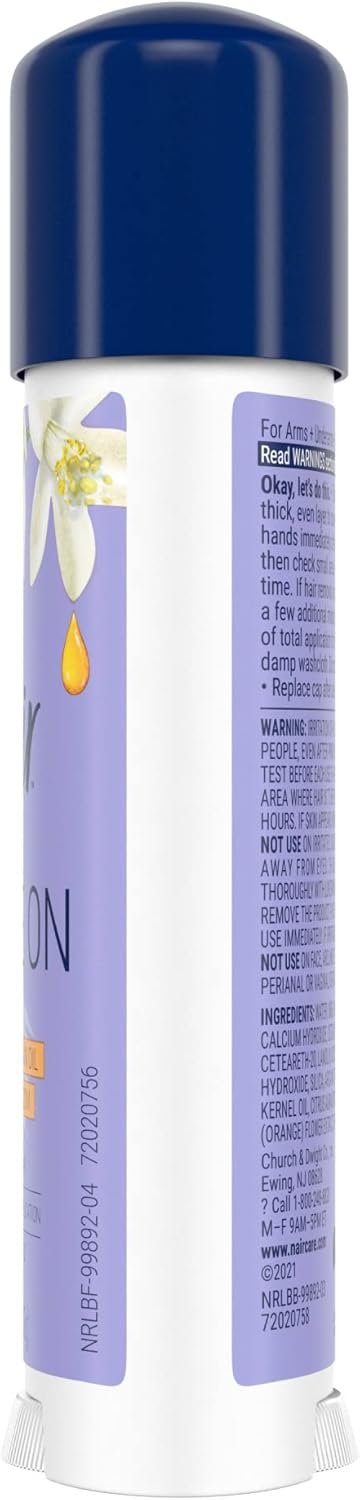 Nair Hair Remover Glides Away Max, olio di argan marocchino, per bikini, braccia e ascelle, 100 ml, (confezione da 2)