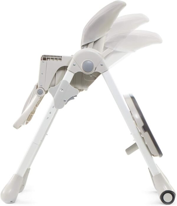 Kinderkraft YUMMY Seggiolone Seggiolone ergonomico confortevole reclinabile pieghevole con poggiapiedi regolabile in altezza Doppio vassoio staccabile per bambini da 6 mesi a 3 anni Grigio