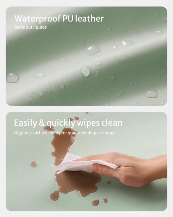 Blissful Diary Fasciatoio in pelle vegana, con copertura in poliuretano impermeabile e lavabile, dimensioni standard, accogliente, per cassettiere/tavoli, verde chiaro